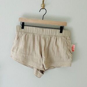 NWT Free People Movement Lets Go Out Short in Khaki Size L OB1449703